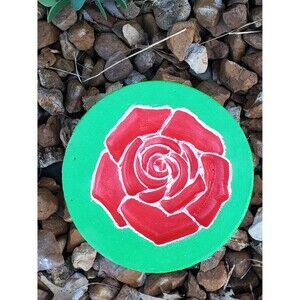 Handcrafted Cement Rose Shaped Bee Watering Station, Butterfly Puddler Dish